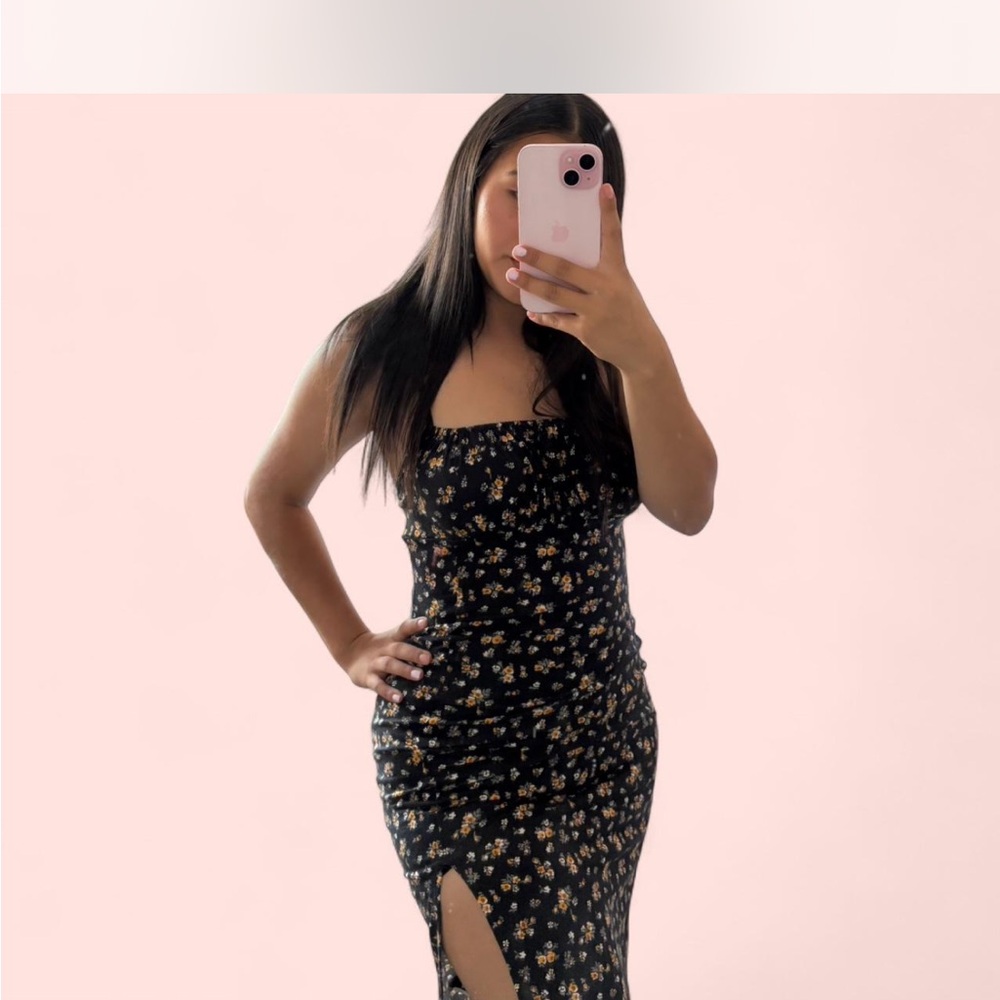Floral Black Dress